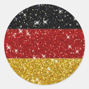 Adesivo Redondo Glitters Germany Flag com Sparkles