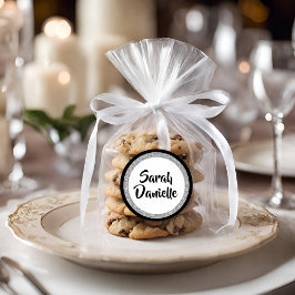 Adesivo Redondo Glittery Bat Mitzvah Elegante Black and Silver