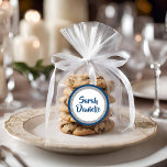 Adesivo Redondo Glittery Bat Mitzvah Marinho Blue and Silver Favor<br><div class="desc">Este design de tendência apresenta brilho falso cintilante em camadas sobre um fundo de cor sólida. Use o formulário modelo para adicionar suas próprias informações. O recurso "Personalizar" pode ser usado para alterar o estilo,  a cor e o layout da fonte.</div>