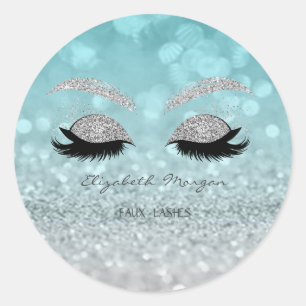 Adesivo Redondo Glittery Bokeh de Moder Elegante,Lashes Glitter Fa