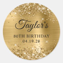 Glittery Gold Foil 80th Birthday