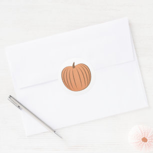 Adesivo Redondo Glittery Orange Pumpkin Fall Envelope Seal