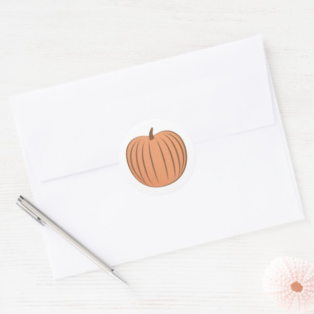 Adesivo Redondo Glittery Orange Pumpkin Fall Envelope Seal (Envelope)