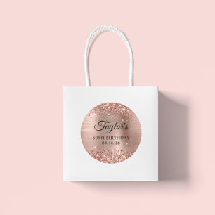 Adesivo Redondo Glittery Rose Gold Foil Aniversário de 60 anos
