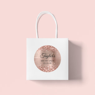 Adesivo Redondo Glittery Rose Gold Folha Mis XV Anos