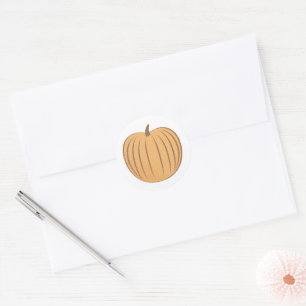 Adesivo Redondo Glittery Yellow Orange Pumpkin Fall Envelope Seal