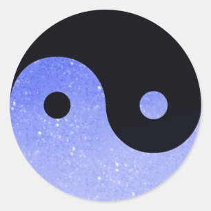 Adesivo Redondo Glitz Roxa Olhe Yin Yang Stickers