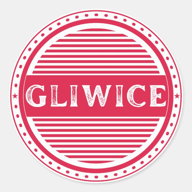 Adesivo Redondo Gliwice City Pride Emblem – Polish Identity (Frente)