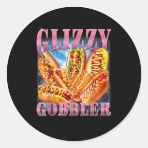 Adesivo Redondo Glizzy Gobbler Engraçado Wiener Cachorro-Quente Me