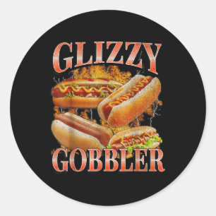 Adesivo Redondo Glizzy Gobbler Engraçado Wiener Cachorro-Quente Me