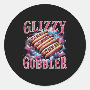 Adesivo Redondo Glizzy Gobbler Hotdog Engraçado Comida Homens Mulh