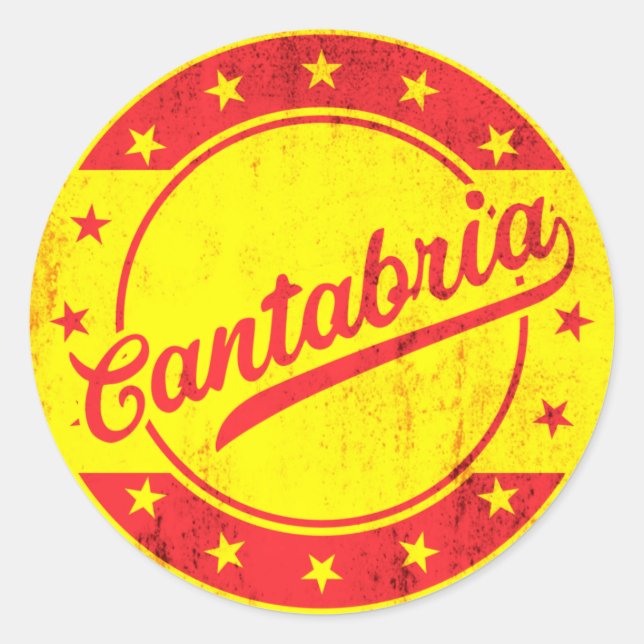 Adesivo Redondo Global Traveler - Cantabria, Espanha (Frente)