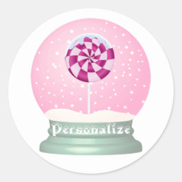 Adesivo Redondo Globe de neve fofinha e giro inverno