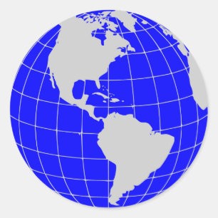 Adesivo Redondo Globo Azul