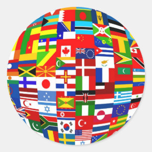 Adesivo Redondo Globo da bandeira