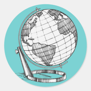 Adesivo Redondo Globo da terra
