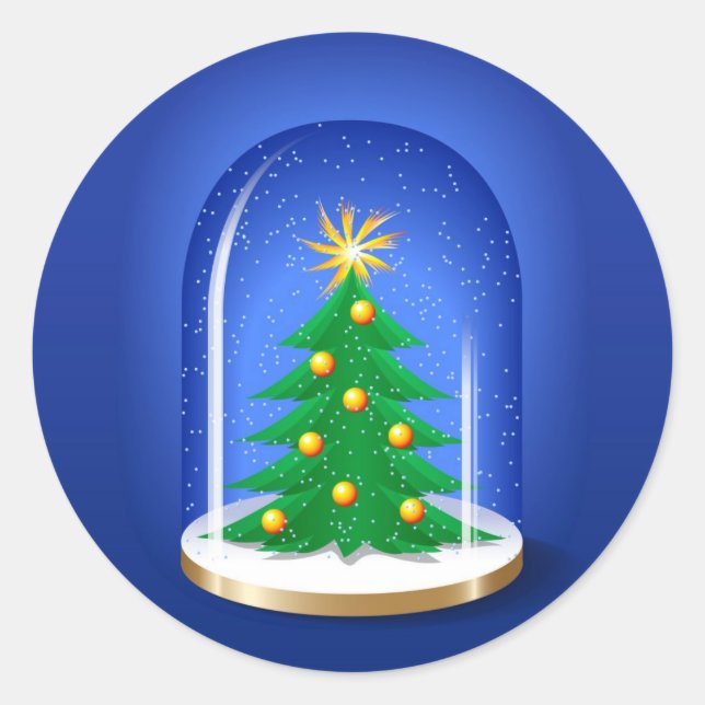 Adesivo Redondo Globo de Neve (Frente)