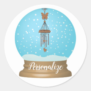 Adesivo Redondo Globo de neve primavera