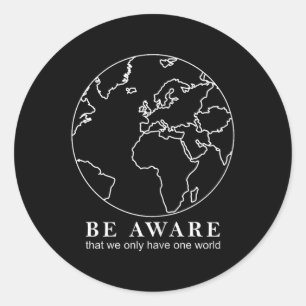 Adesivo Redondo Globo do Mapa Mundial Descreve Proteção Ambiental