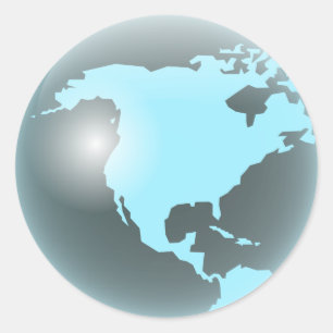 Adesivo Redondo Globo do vidro de America do Norte
