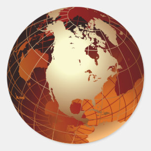 ADESIVO REDONDO GLOBO DOURADO