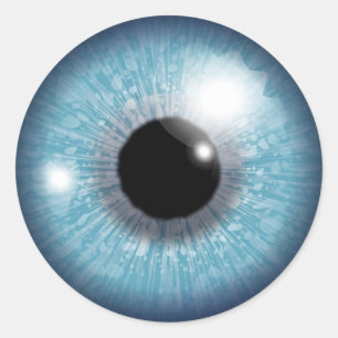 Adesivo Redondo Globo ocular azul