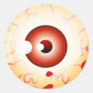 Adesivo Redondo Globo ocular do Dia das Bruxas (efeito afligido)