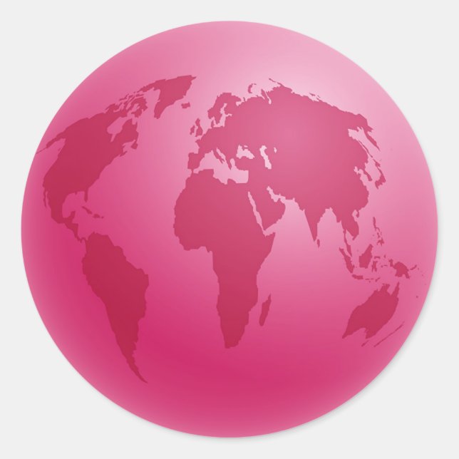 Adesivo Redondo Globo Rosa (Frente)
