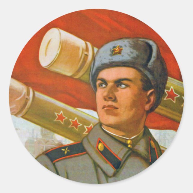 Adesivo Redondo Glória à Artilharia Soviética (Frente)