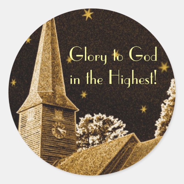 Adesivo Redondo Glória a Deus no mais alto! (Frente)