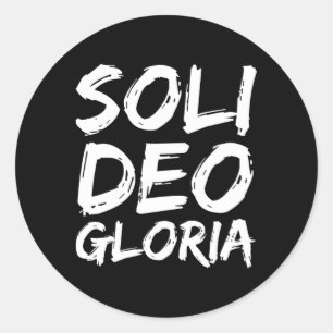 Adesivo Redondo Glória a Deus Sozinha Cita Reforma Soli Deo Gloria