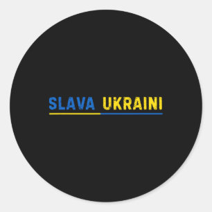 Adesivo Redondo Glória à Ucrânia Slava Ukraini 1