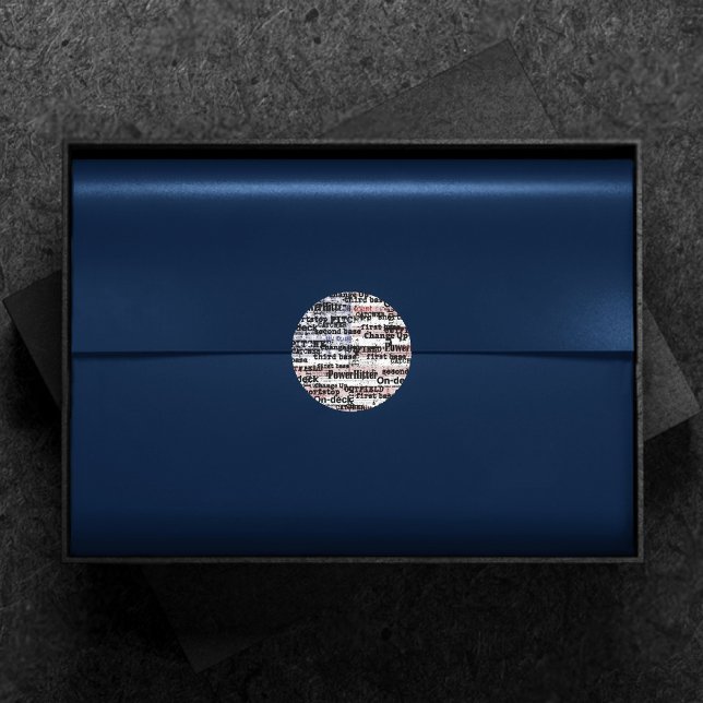 Adesivo Redondo Glória do Beisebol | Palavras Desbotadas da Bandei (Criador carregado)