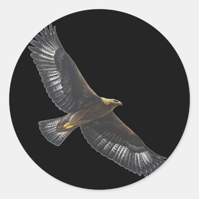 Adesivo Redondo Glorius Ouro Eagle Soaring (Frente)