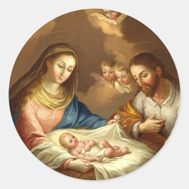 ADESIVO REDONDO GLORY TO THE HOLY FAMILY (Frente)