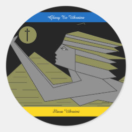 ADESIVO REDONDO GLORY TO UKRAINE CLASSIC ROUND STICKER