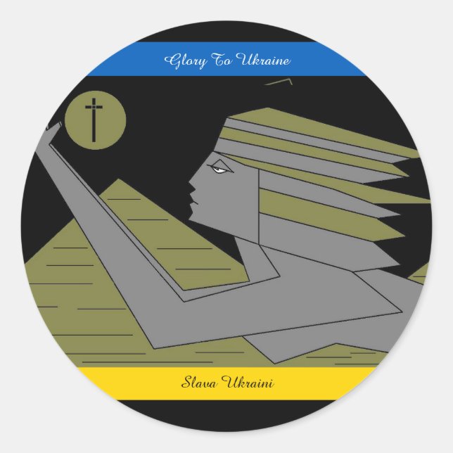 ADESIVO REDONDO GLORY TO UKRAINE CLASSIC ROUND STICKER (Frente)