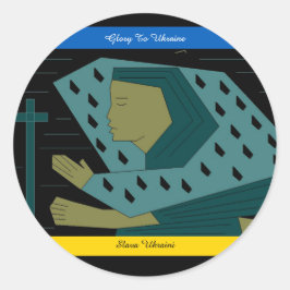 ADESIVO REDONDO GLORY TO UKRAINE CLASSIC ROUND STICKER