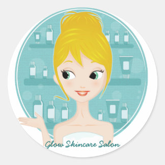 Adesivo Redondo Glow Skincare Salon