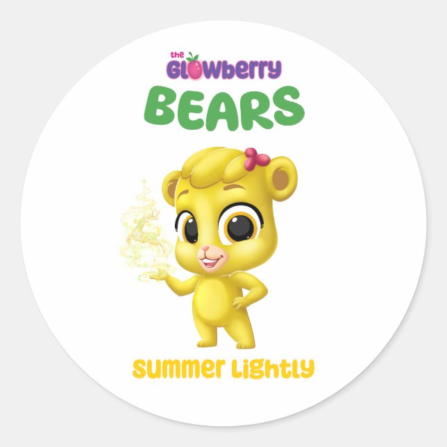 Adesivo Redondo Glowberry Bears Summer Lighker (Frente)