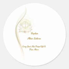 Adesivo Redondo Glowing angels baptism square stickers