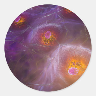 Adesivo Redondo Glowing Cellular Network Abstract Art