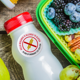 Adesivo Redondo Gluten Alergia