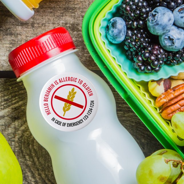 Adesivo Redondo Gluten Alergia (Criador carregado)