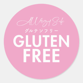 Adesivo Redondo Gluten Free Bakery Food Safety Pink