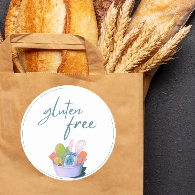 Adesivo Redondo Gluten Free Bakery Sticker (Criador carregado)