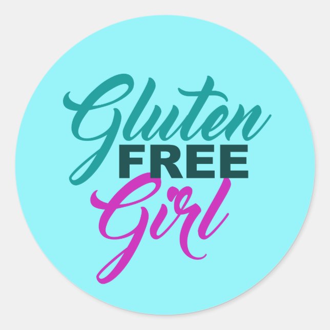 Adesivo Redondo Gluten Free Girl (Frente)