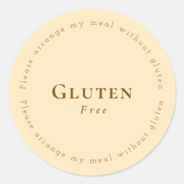 Adesivo Redondo Gluten-Free Request Sticker, Soft Beige - Brown