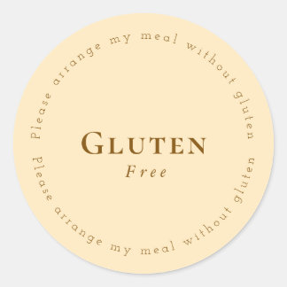 Adesivo Redondo Gluten-Free Request Sticker, Soft Beige - Brown