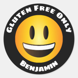 Adesivo Redondo Gluten Free Smiling Emoji Face